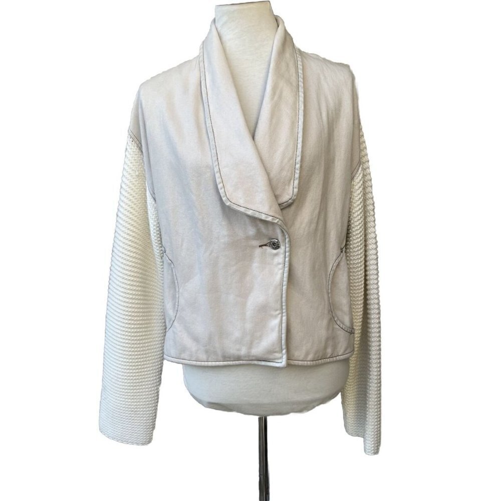 $248 Diesel Women’s M-Techny Sweater Cardigan Jacket Snow Ivory Relax Fit Size S